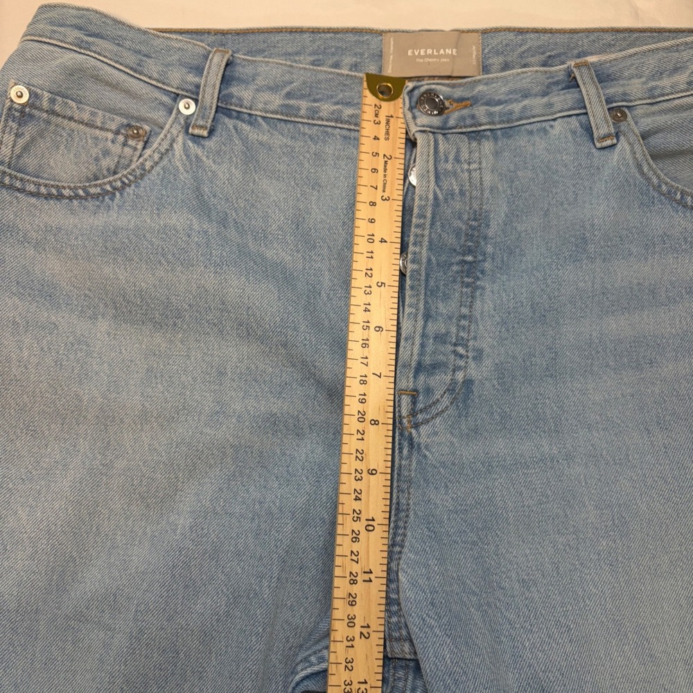 Everlane The Cheeky Jean Light Wash Blue High Rise Straight Leg Denim Size 33 R - Picture 10 of 12